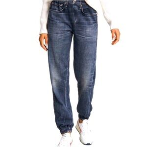 rag&bone Miramar Joggers Women’s Pants Merest Blue Faux Denim Jeans Sweatpants